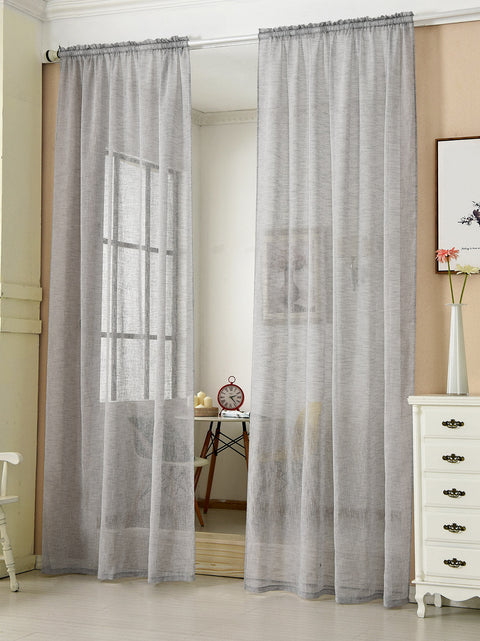 Rootz Transparent Curtain - Grey Drapes - Sheer Window Panel - Durable & Breathable - 140x175 cm