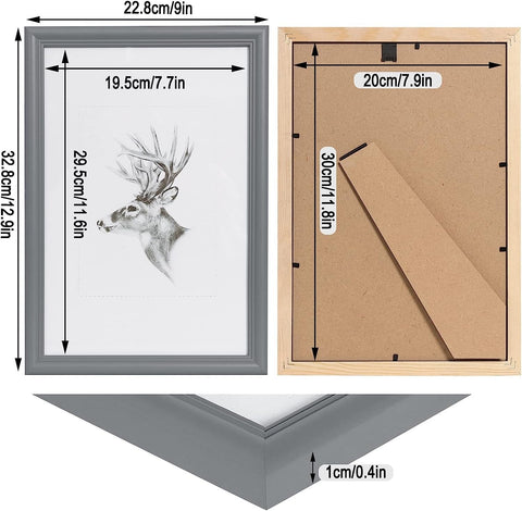Rootz Artos Style Wooden Frame Photo Gallery - Picture Frames - Photo Holders - High-Quality Solid Wood - Versatile Display - Easy Setup - 20cm x 30cm