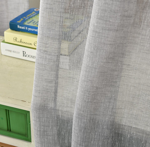 Rootz 1 Piece Curtain - Transparent Window Drapes - Grey Curtains - Breathable Design - 140x245 cm