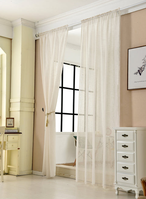 Rootz Curtain - Drapes - Linen Imitation - Durable & Light - 140cm x 175cm - Brown- Breathable Fabric