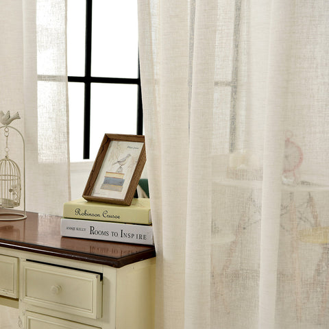 Rootz Curtain - Drapes - Linen Imitation - Durable & Light - 140cm x 175cm - Brown- Breathable Fabric