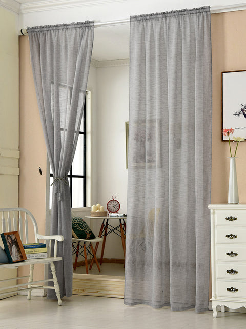 Rootz Single Grey Curtain - Window Drapes - Linen Optics - Durable & Wear-Resistant - 140cm x 245cm