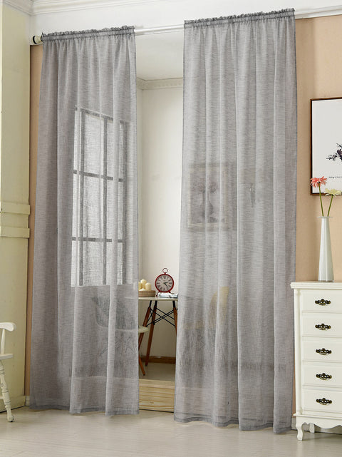 Rootz Single Grey Curtain - Window Drapes - Linen Optics - Durable & Wear-Resistant - 140cm x 245cm