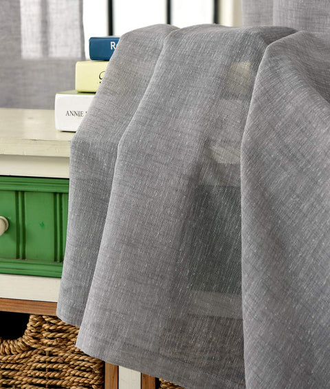 Rootz 2 Set Curtains - Drapes - Window Treatments - High Quality Voile - Grey - 140x225 cm - Enhances Living Spaces