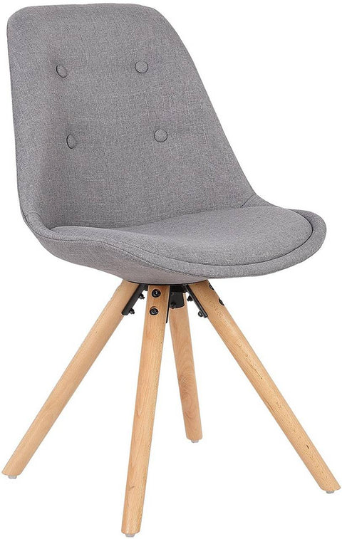 Rootz Dining Chair - Comfort Chair - Stylish Seating - Linen Upholstery - Ergonomic Design - Durable Solid Wood Legs - Floor Protection - 83cm x 43cm x 39cm