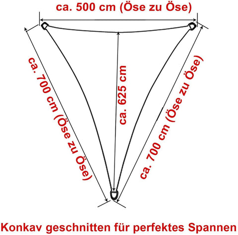 Rootz Premium HDPE Zonnezeil - Zonnezeil - Privacyscherm - UV-bescherming - Duurzaam en scheurbestendig - Eenvoudige installatie - 5m x 7m x 7m