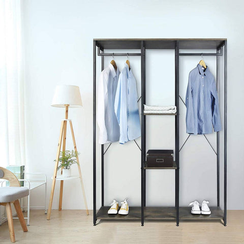Rootz Multifunctional Clothes Rack - Wardrobe Organizer - Storage Shelf - Ample Space - Enhanced Stability - Premium Materials - 120cm x 40cm x 167cm