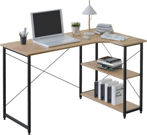 Rootz L-Shaped Corner Desk - Office Desk - Gaming Desk - Ample Workspace - Integrated Storage - Robust Construction - 120cm x 71.5cm x 74cm