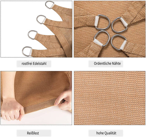 Rootz Premium HDPE Zonnezeil - Zonnezeil - Privacyscherm - UV-bescherming - Duurzaam en scheurbestendig - Eenvoudige installatie - 5m x 7m x 7m