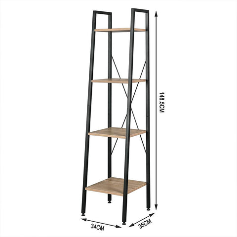Rootz Modern Standing Shelf - Bookshelf - Display Rack - Stylish & Durable - Easy Assembly - Versatile Storage - 34cm x 35cm x 148cm