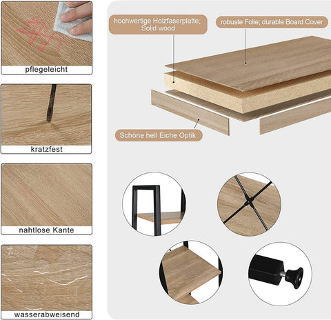 Rootz Modern Standing Shelf - Bookshelf - Display Rack - Stylish & Durable - Easy Assembly - Versatile Storage - 34cm x 35cm x 148cm