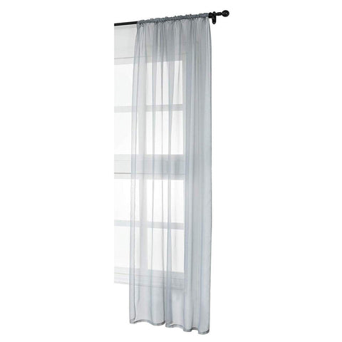 Rootz Curtain - Sheer Drapes - Voile Panel - Privacy Protection - 140x245 cm Grey