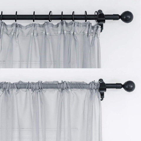 Rootz Curtain - Sheer Drapes - Voile Panel - Privacy Protection - 140x245 cm Grey