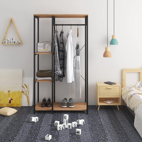 Rootz Multifunctional Clothes Rack - Garment Organizer - Wardrobe Stand - Ample Storage - Durable & Stable - Easy Assembly - 90cm x 40cm x 167cm