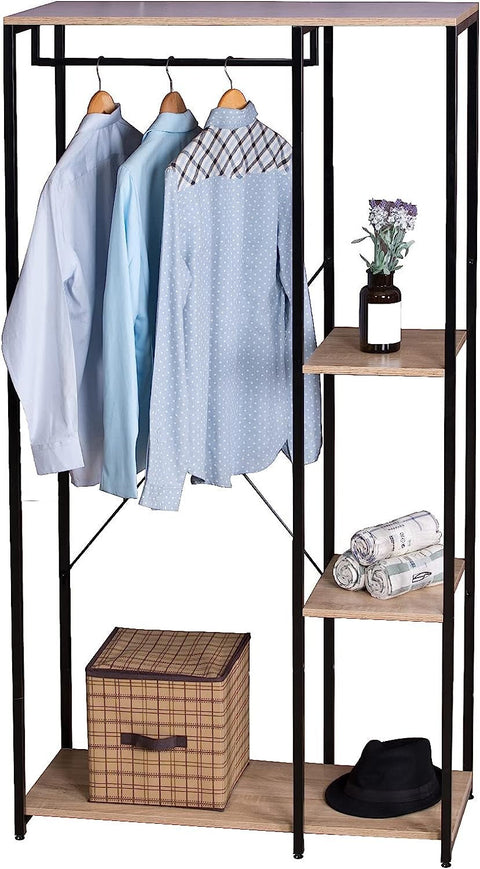Rootz Multifunctional Clothes Rack - Garment Organizer - Wardrobe Stand - Ample Storage - Durable & Stable - Easy Assembly - 90cm x 40cm x 167cm