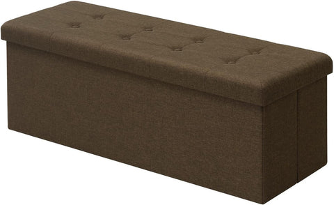 Rootz Upholstered Foldable Storage Bench - Ottoman - Storage Ottoman - High Capacity - Space-Saving - Durable - 110cm x 38cm x 37.5cm