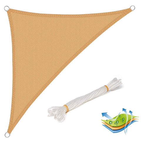 Rootz Premium HDPE Sun Sail - Shade Sail - Privacy Screen - UV Protection - Durable & Tear-Resistant - Easy Installation - 5m x 7m x 7m