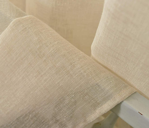 Rootz Transparent Curtain - Sheer Drape - Eyelet Window Treatment - Breathable & Durable - Linen Look - 140cm x 225cm