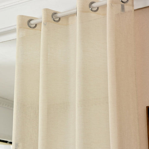 Rootz Transparent Curtain - Sheer Drape - Eyelet Window Treatment - Breathable & Durable - Linen Look - 140cm x 225cm