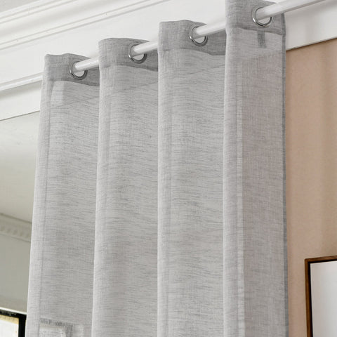 Rootz Curtain - Sheer Drapes - Grey Window Treatment - Durable & Breathable - 140x225cm
