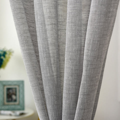 Rootz Grey Transparent Curtains - Window Panels - Eyelet Drapes - Breathable Privacy - 140x245 cm