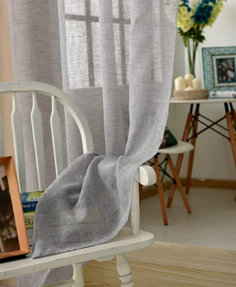 Rootz Grey Transparent Curtains - Window Panels - Eyelet Drapes - Breathable Privacy - 140x245 cm