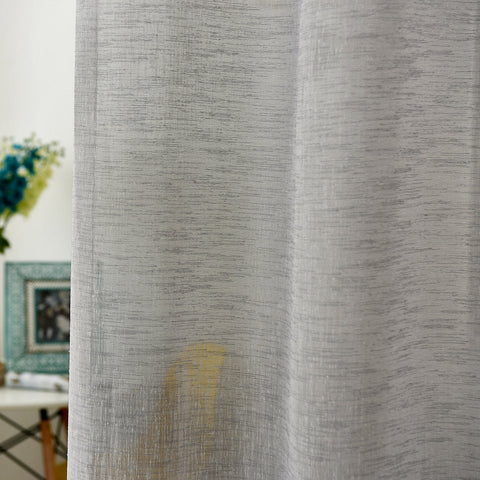 Rootz Grey Transparent Curtains - Window Panels - Eyelet Drapes - Breathable Privacy - 140x245 cm