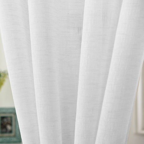 Rootz Sheer Curtain - Transparent Curtain Panel - Eyelet Drapes - Breathable Polyester - 140 x 245 cm - Elegant Linen Look - Enhances Privacy