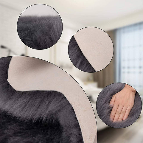 Rootz Eco Lambskin Rug - Natural Fur Rug - Sheepskin Mat - Luxurious Comfort - Eco-Friendly - Stain Resistant - Various Sizes Available
