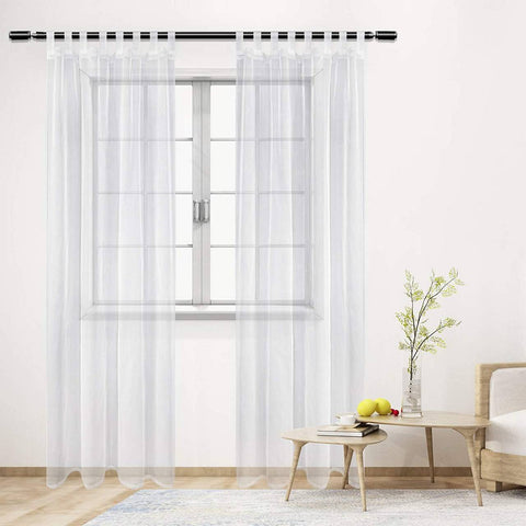 Rootz Transparent Voile Curtain - Sheer Drapes - Living Room Curtains - Tearproof & Breathable - 140 x 175 cm