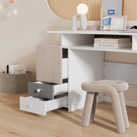 Rootz Multifunction Desk - Teen Study Desk - Youth Desk - Ample Storage - 121x53.5x81cm