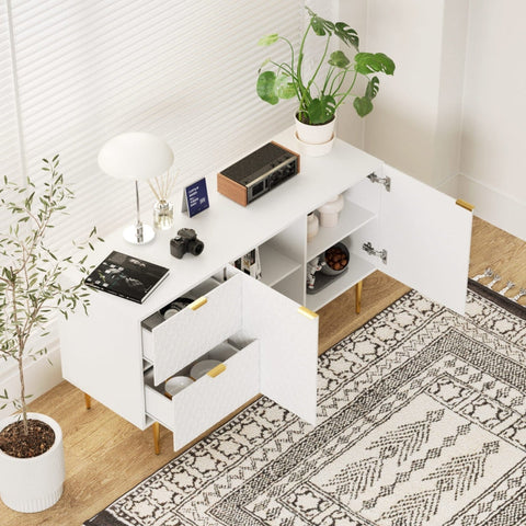 Rootz Elegant Sideboard - Storage Cabinet - Buffet Table - Ample Storage - 135L x 40W x 75H cm