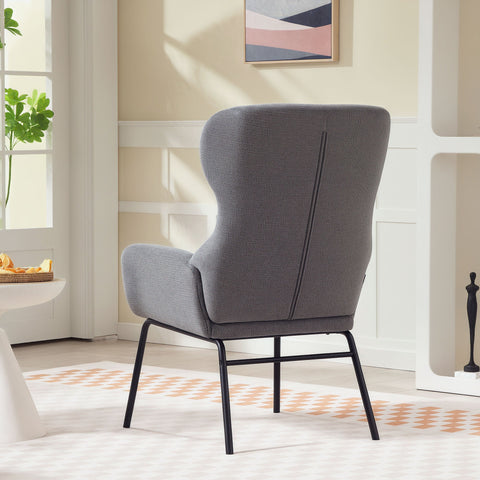 Rootz Modern Upholstered Chair - Accent Chair - Reading Chair - High Comfort - Grey - 70cm x 74.5cm