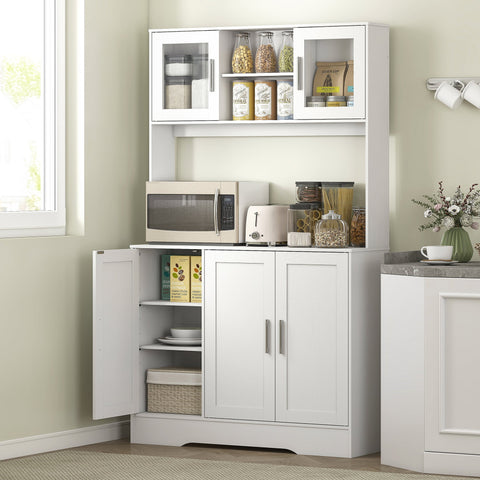 Rootz Kitchen Cabinet - Storage Unit - Scandinavian Cupboard - Adjustable Shelves - 108cm x 35cm x 180cm