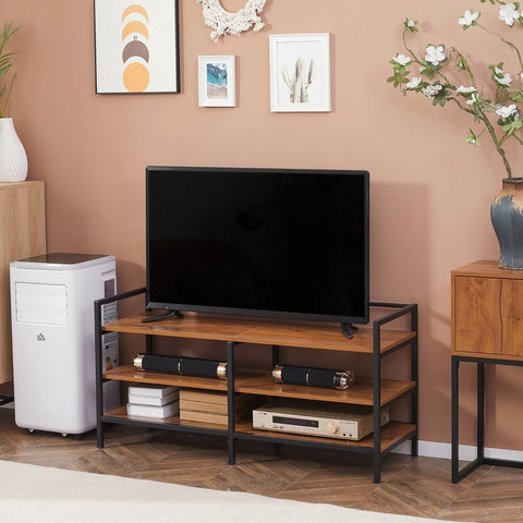 Rootz Industrial Design TV Stand - Lowboard - Media Console - Spacious Surface - Ample Storage - Durable Steel Frame - 120cm x 40cm x 59cm