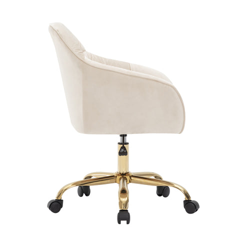 Rootz Height Adjustable Swivel Chair - Rotatable Seat - Velvet Office Chair - Maximum Comfort - 44cm x 55cm x 91cm