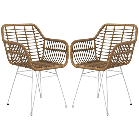 Rootz Rattan Dining Chairs - Kitchen Chairs - Wicker Furniture - Comfortable Seating - 56cm x 60cm x 79cm