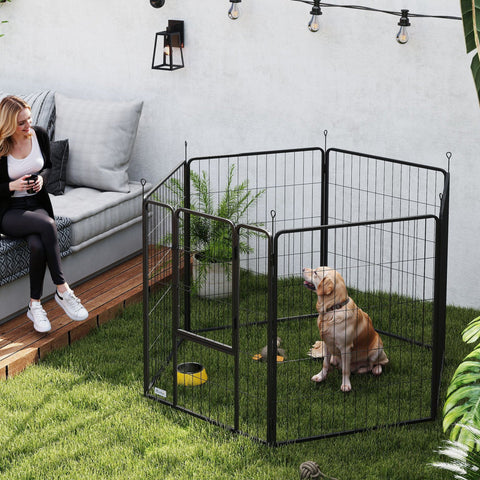 Rootz Dog Fence - Pet Enclosure - Foldable Kennel - Robust Steel - 80cm x 1.5cm x 60cm