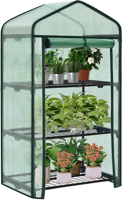 Rootz Greenhouse Foil Shelter - Plant Protector - Mini Conservatory - UV & Weather Resistant - 69x49x125 cm