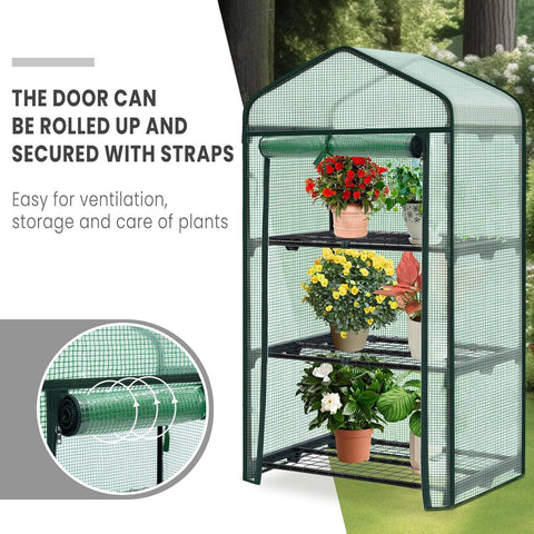 Rootz Greenhouse Foil Shelter - Plant Protector - Mini Conservatory - UV & Weather Resistant - 69x49x125 cm