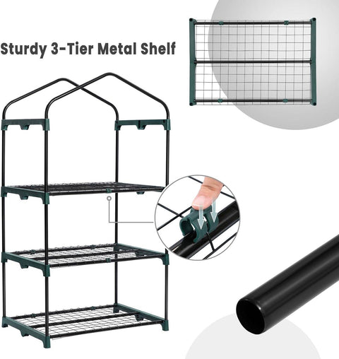 Rootz Greenhouse Foil Shelter - Plant Protector - Mini Conservatory - UV & Weather Resistant - 69x49x125 cm