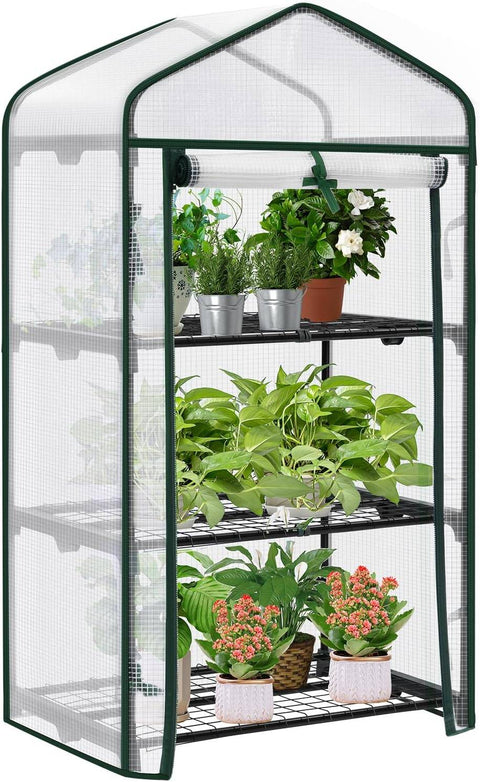 Rootz Foil Greenhouse - Growhouse - Cold Frame - Protects Plants Year-Round - Winter Festival White - 69x49x125cm