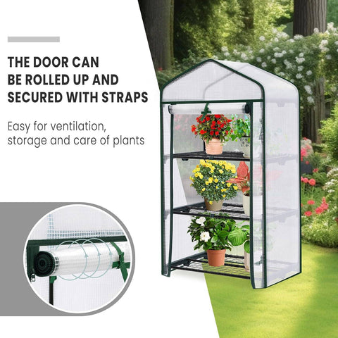 Rootz Foil Greenhouse - Growhouse - Cold Frame - Protects Plants Year-Round - Winter Festival White - 69x49x125cm