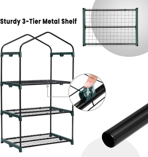 Rootz Foil Greenhouse - Growhouse - Cold Frame - Protects Plants Year-Round - Winter Festival White - 69x49x125cm