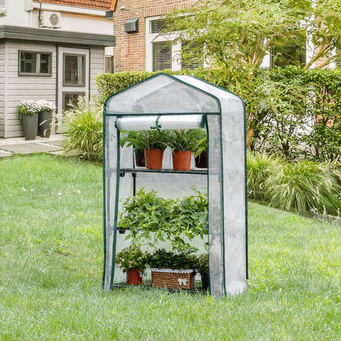 Rootz Foil Greenhouse - Growhouse - Cold Frame - Protects Plants Year-Round - Winter Festival White - 69x49x125cm