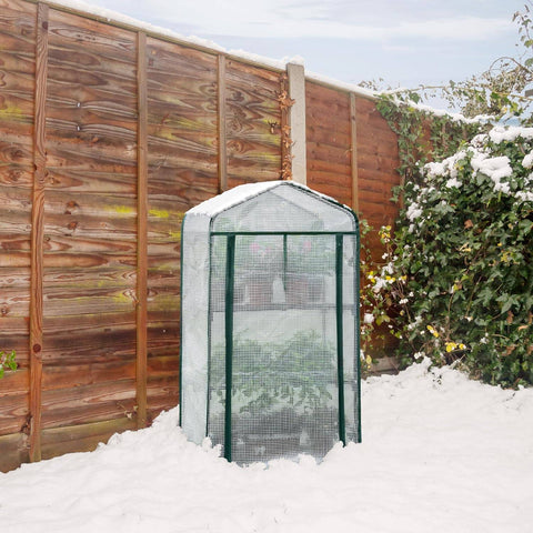 Rootz Foil Greenhouse - Growhouse - Cold Frame - Protects Plants Year-Round - Winter Festival White - 69x49x125cm