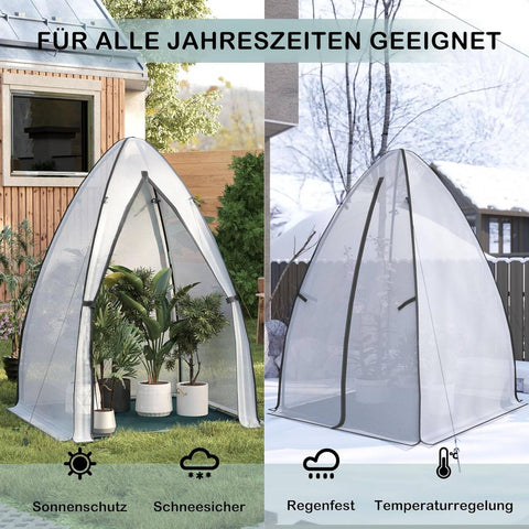 Rootz 120x180 cm Semi-Transparent Foil Greenhouse - Plant House - Grow House - Optimal Climate - 120 x 180 x 120 cm