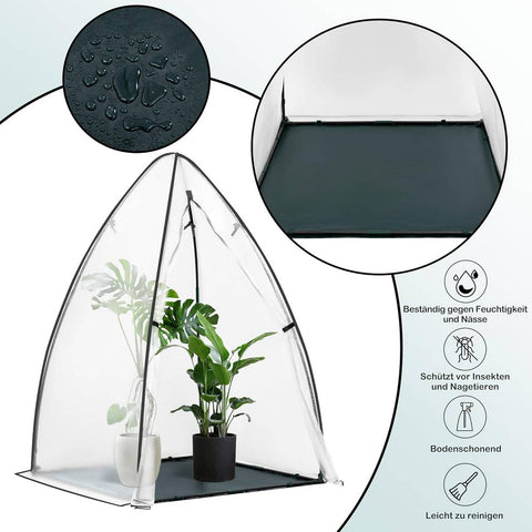 Rootz 120x180 cm Semi-Transparent Foil Greenhouse - Plant House - Grow House - Optimal Climate - 120 x 180 x 120 cm