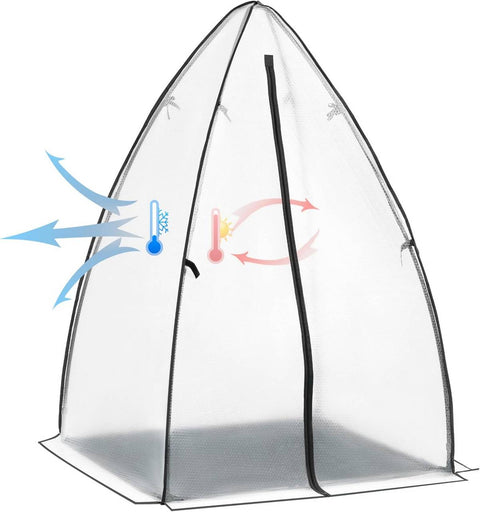 Rootz 120x180 cm Semi-Transparent Foil Greenhouse - Plant House - Grow House - Optimal Climate - 120 x 180 x 120 cm