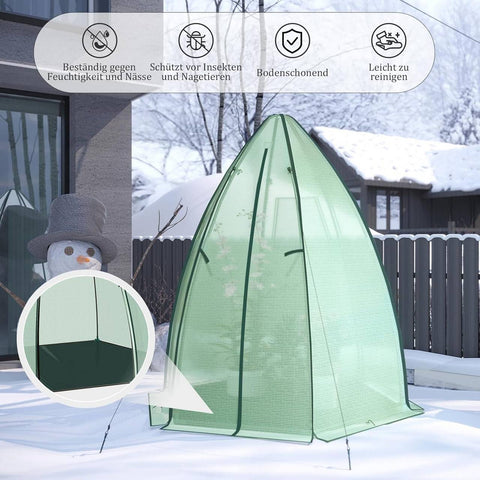 Rootz Growhouse - Plant House - Greenhouse - Winter Protection - 130 GSM PE - 160x180x160cm - Transparent, Green